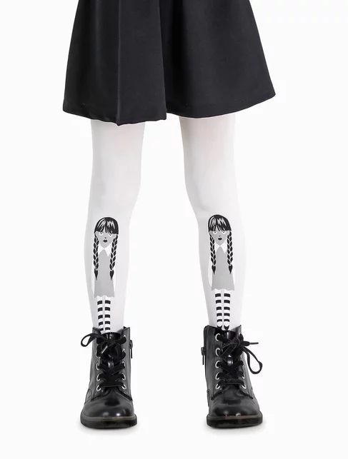 Dresuri copii cu model Wednesday Addams Knittex Black 60 den