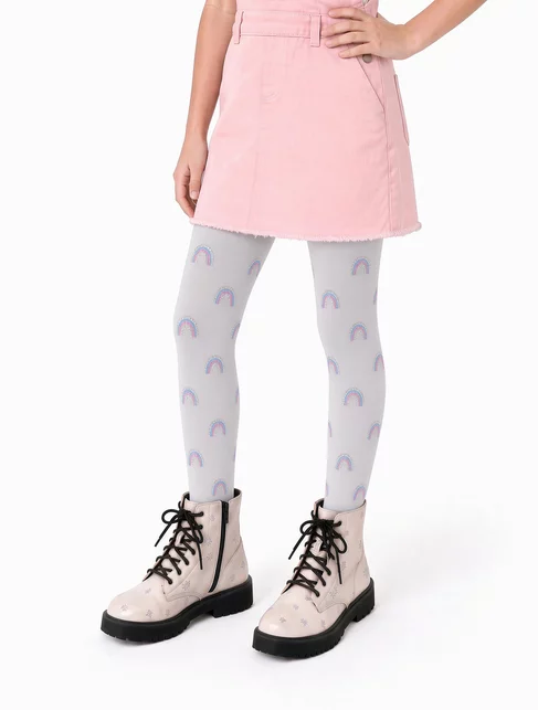 Dresuri copii microfibra cu model curcubeu Knittex You R Cute 40 den