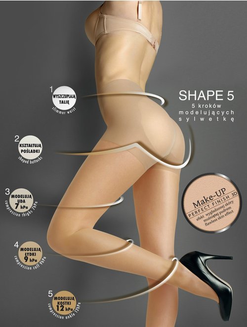Ciorapi modelatori compresivi (5.2-9 mmHg) Marilyn Lux Line Shape 5 30 den (5.2-9 imagine noua