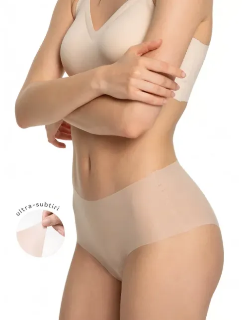 Chiloti clasici laser-cut ultra subtiri cu talia inalta Julimex Maxi Mousse