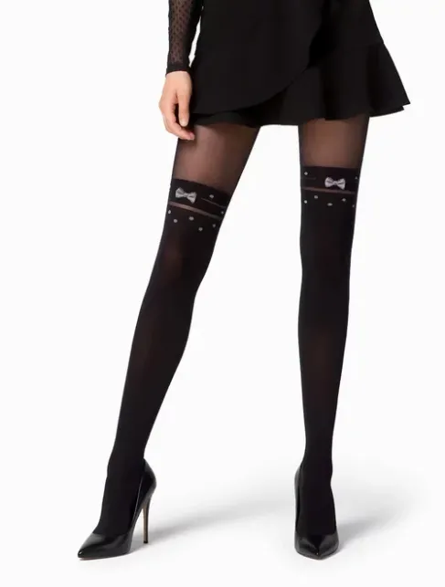 Ciorapi cu model fundita si imitatie jambiere Knittex Catwalk 50 den