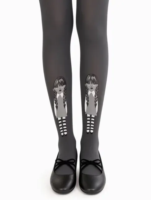 Dresuri copii cu model Wednesday Addams Knittex Black 60 den