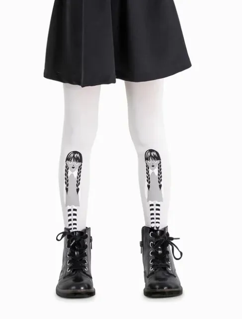 Dresuri copii cu model Wednesday Addams Knittex Black 60 den