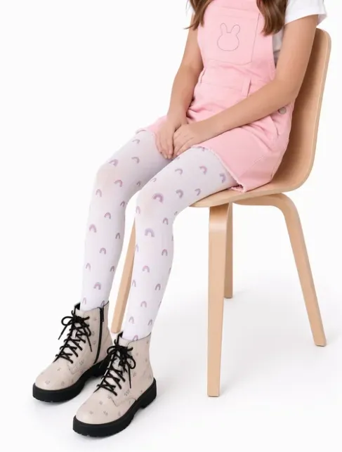 Dresuri copii microfibra cu model curcubeu Knittex You R Cute 40 den