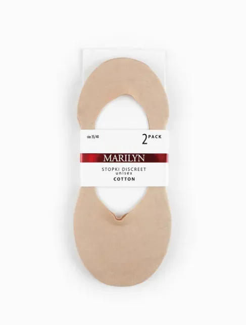 Set 2 perechi talpici bumbac balerini cu silicon pe interior Marilyn Discreet