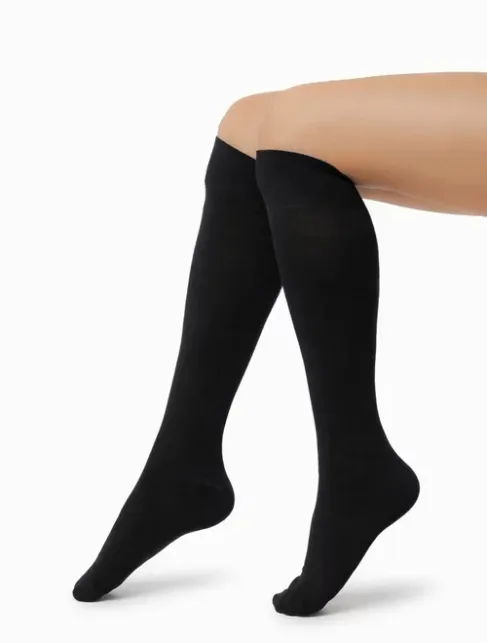 Sosete bumbac negre lungi sub genunchi Steven S072-082