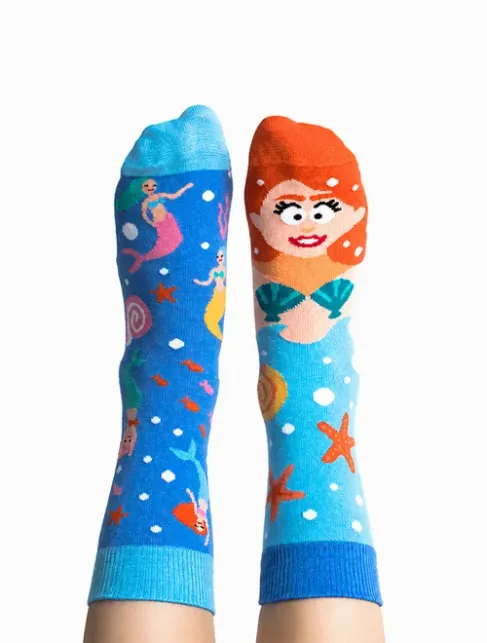 Sosete copii bumbac colorate cu sirena Nanushki Fishtail Abigail Kids