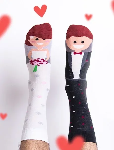 Sosete cu mire si mireasa Nanushki Mr Left & Mrs Right