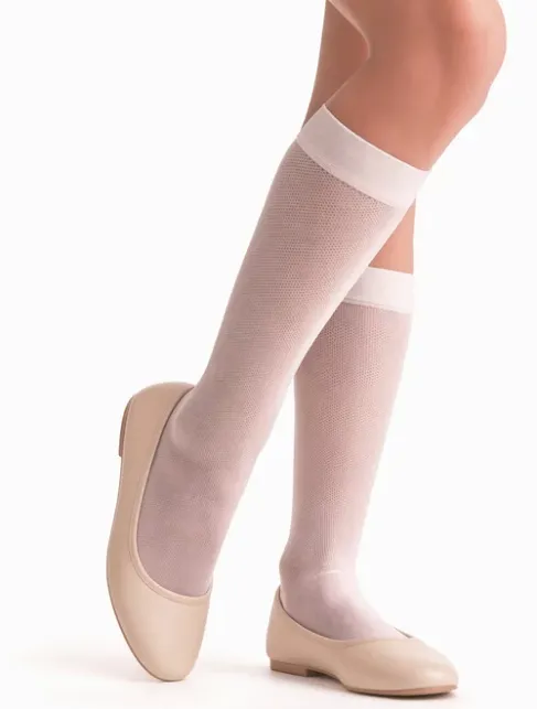 Sosete fete lycra imitatie plasa marunta lungi sub genunchi Knittex Aida 20 den