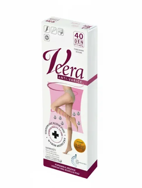Sosete compresive medicinale lungi (8-12 mmHg) Veera 40 den