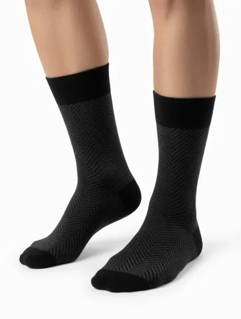 Sosete negre cu model Steven S011-004