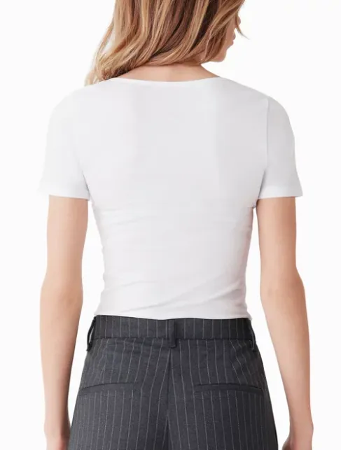 Tricou bumbac dama cu decolteu rotund Cotonella GD010 0001