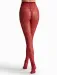 Ciorapi mesh cherry red cu model floral Marilyn Charly G002