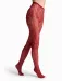 Ciorapi mesh cherry red cu model floral Marilyn Charly G002