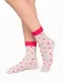 Sosete fete albe cu buline si manseta colorata Knittex Lida 20 den