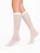 Sosete fete albe cu model tricot lungi sub genunchi Conte Elegant Miss 056