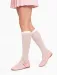 Sosete fete albe cu model tricot lungi sub genunchi Conte Elegant Miss 056