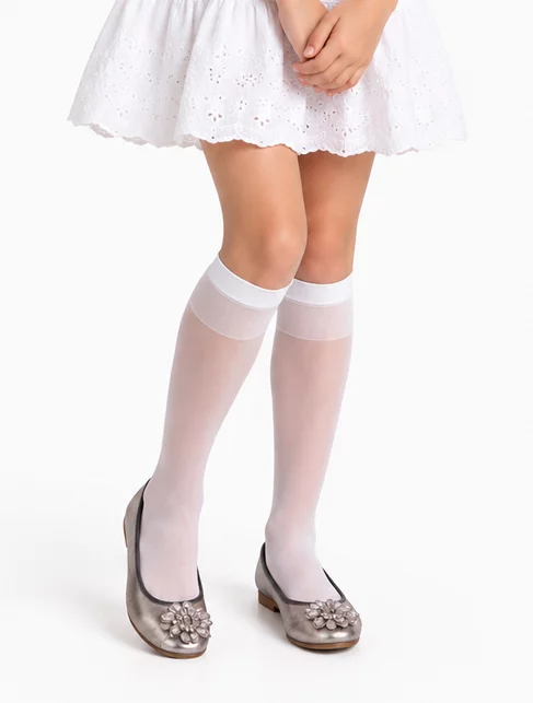 Set 2 perechi sosete fete lycra lungi sub genunchi Knittex Ewa 15 den