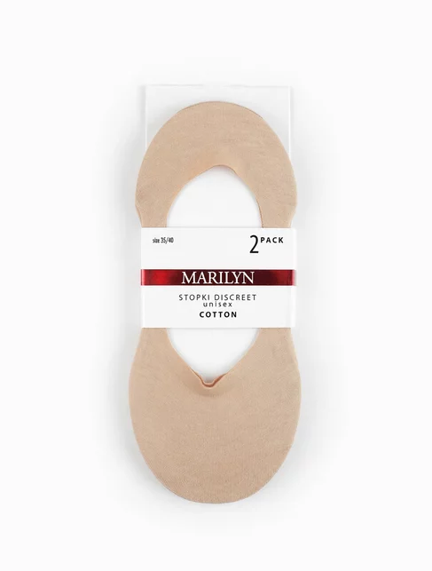 Set 2 perechi talpici bumbac balerini cu silicon pe interior Marilyn Discreet