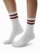 Sosete albe cu dungi bordo Steven S026-243