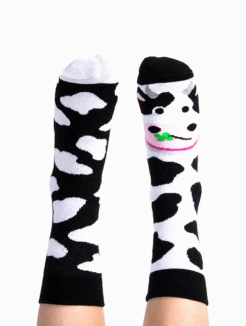 Sosete copii bumbac amuzante cu vacuta Nanushki Holy Cow Kids