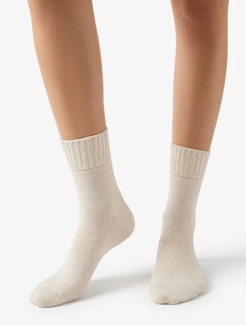 Sosete flausate bumbac 100% in culoare naturala Steven S199