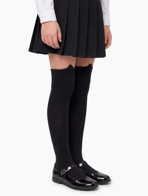 Sosete lungi fete bumbac negre Conte Elegant Overknees