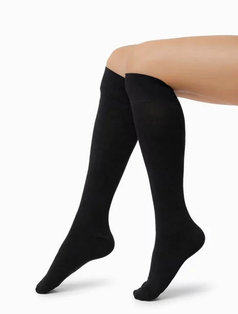 Sosete bumbac negre lungi sub genunchi Steven S072-082