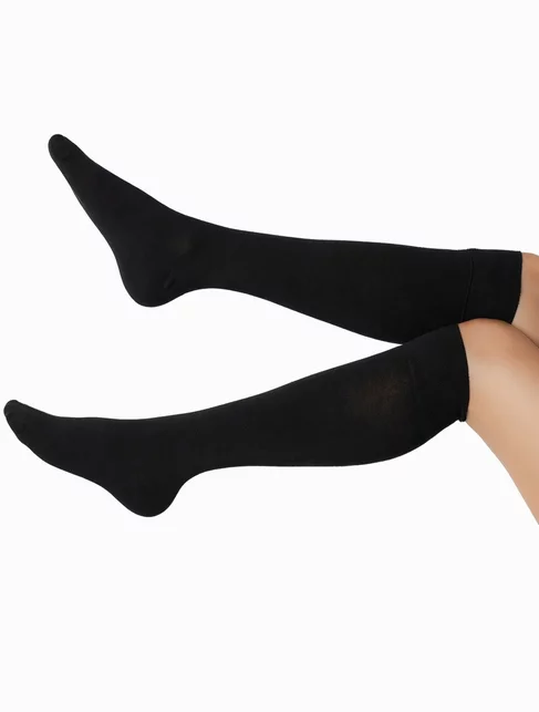 Sosete bumbac negre lungi sub genunchi Steven S072-082