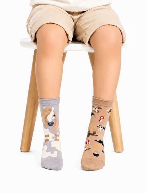 Sosete colorate cu cai Nanushki Caramel Cookie Kids