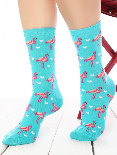 Sosete colorate cu flamingo Brogetti BRG432