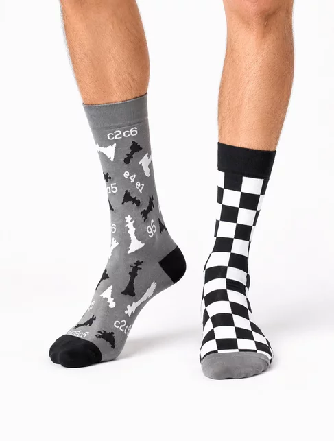 Sosete colorate cu sah Nanushki Socks Gambit