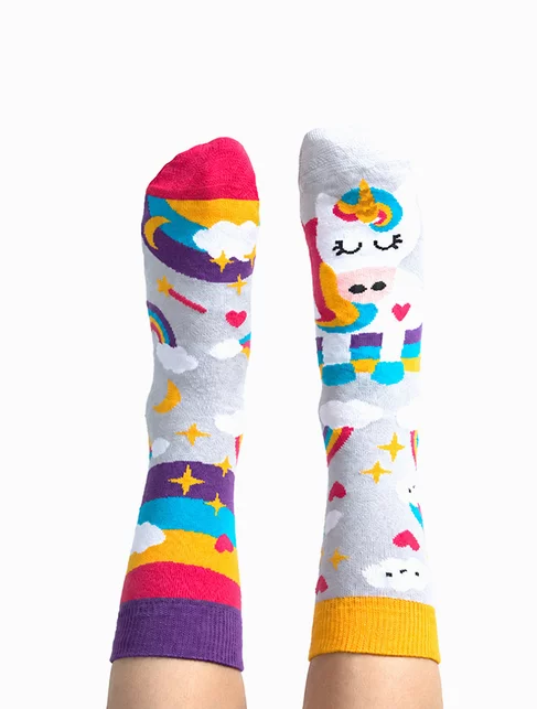 Sosete copii bumbac colorate cu unicorn Nanushki Happy Unicorn Kids