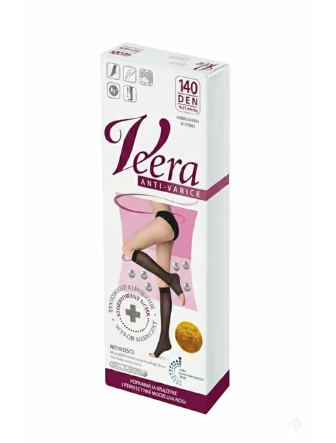 Sosete cu varf decupat compresie ridicata de preventie (18-21 mmHg) Veera 140 den