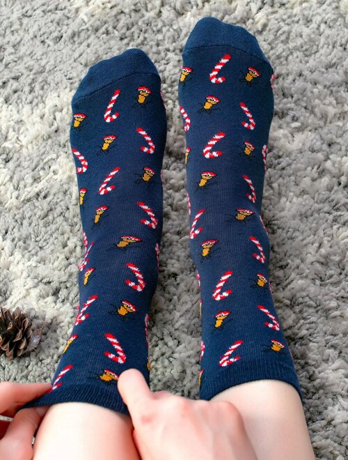 Sosete de craciun cu bastonase socks concept sc-nl09