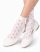 Sosete fete microfibra albe cu inimioare rosii Knittex Cheri Junior 40 den