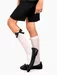 Sosete fete microfibra albe lungi sub genunchi cu fundita neagra Knittex Rivette 40 den
