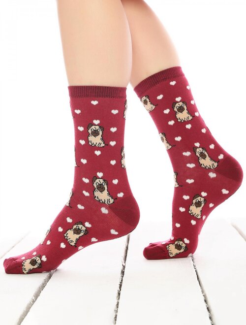 Sosete funny cu catel pug Brogetti BRG431