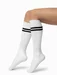 Sosete lungi sub genunchi albe cu dungi Steven S072-002