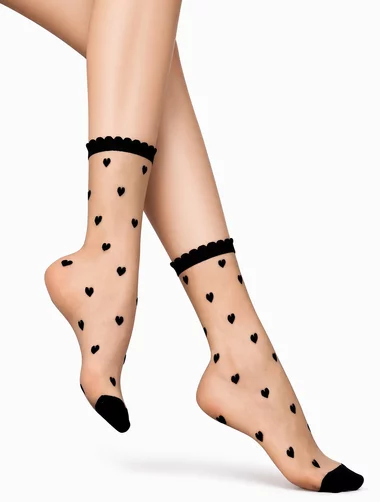 Sosete lycra natural cu inimioare Lores Cuori 20 den