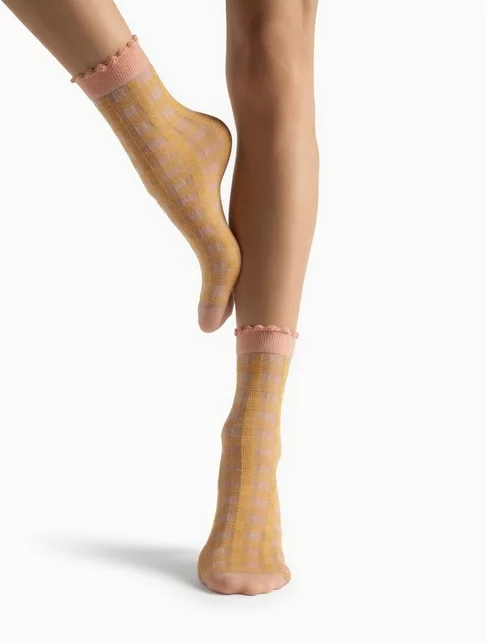 Sosete lycra in carouri Fiore Sunny 15 den
