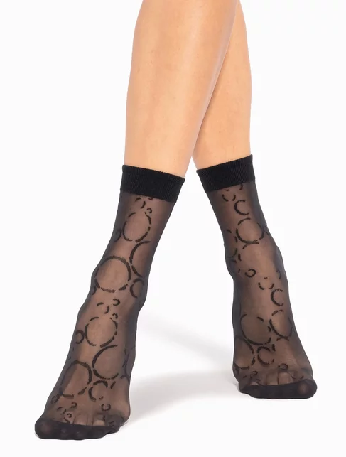 Sosete lycra negre cu model geometric Gatta Trendy WZ16 20 den