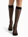 Sosete lycra negre lungi sub genunchi in dungi Fiore Linea 15 den