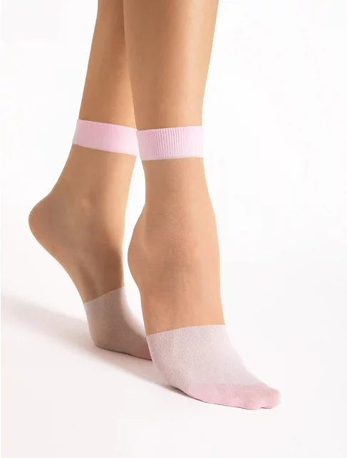 Sosete lycra roz cu model Fiore Dua 20 den