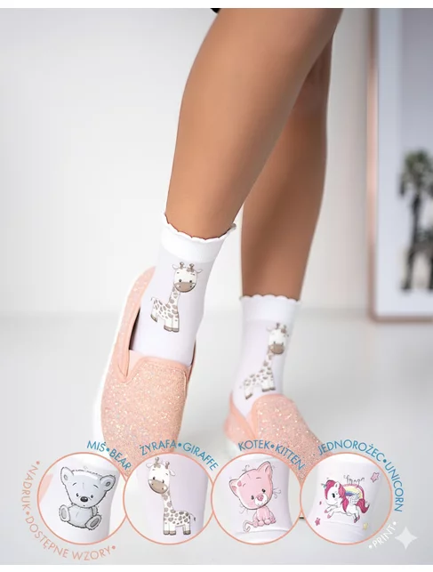 Sosete fete microfibra cu model Knittex Hannah Girafa 40 den