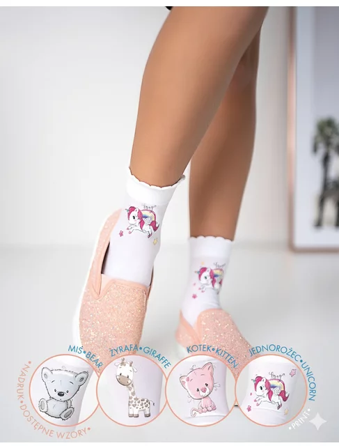 Sosete fete microfibra cu model Knittex Hannah Unicorn 40 den