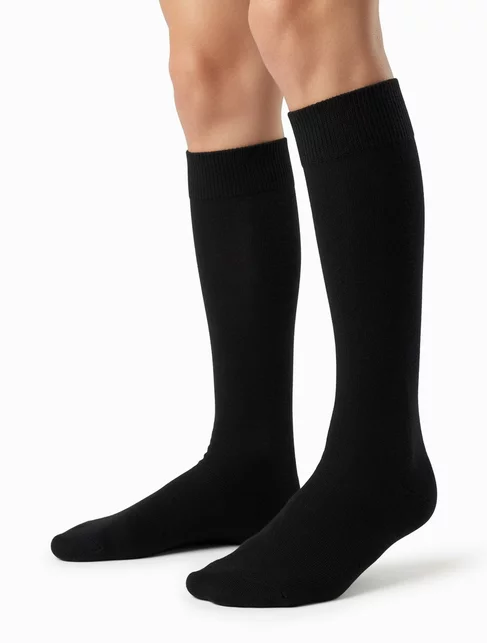 Sosete copii negre lungi sub genunchi Steven S072-001