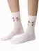 Sosete roz pudra raiate cu flori Steven S017-048