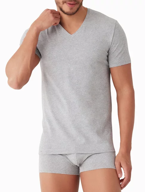 Tricou bumbac barbati cu decolteu in V Cotonella AU297 0001