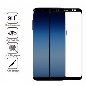 Folie de sticla - Tempered Glass - Black pentru Galaxy A8 (2018)